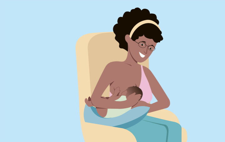وضع كرة الركبي (مثالي للأمهات اللاتي خضعن لعملياتالولادة القيصرية):